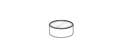 Clip Set Ottoman and Table by Ditre Italia, size drawing: Round pouf table with top diameter 80
