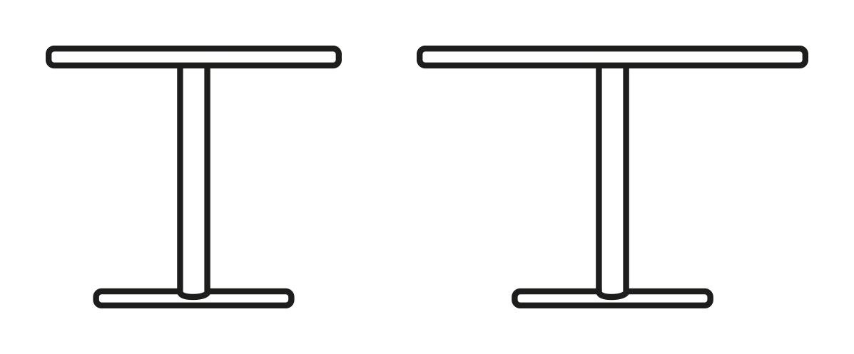 Cocktail Dining Table by Connubia, size drawing