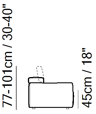 Domus Sectional by Natuzzi Italia, size drawing
