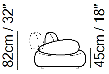 Snail Sectional by Natuzzi Italia, size drawing