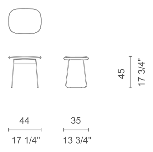 Morrison Stool by Cappellini, size drawing: HP_13B