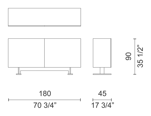 Luxor Cabinet by Cappellini, size drawing: LX_17