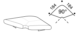 Papilo Sofa by Ditre Italia, size drawing: Square base with seat cushions