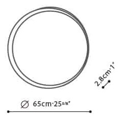 Charm Round Mirror by Camerich, size drawing