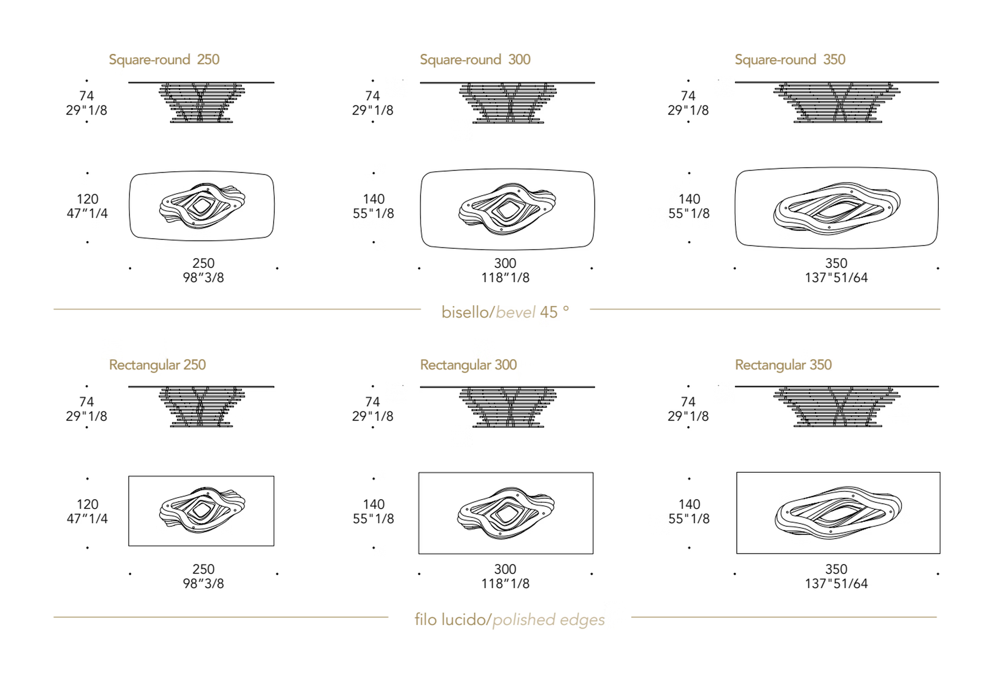 Dune 72 Dining Table by Reflex, size drawing