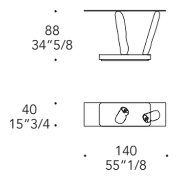 Sassi Console by Reflex, size drawing