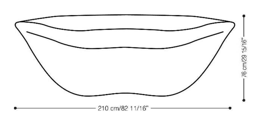 Bocca Sofa by Heller, size drawing 3