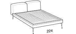 Sound Bed by Ditre Italia, size drawing: King size bed for 193x203 mattress