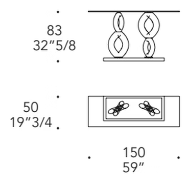 Venezia Console by Reflex, size drawing