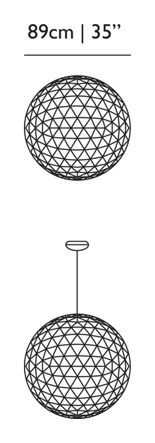Raimond II Pendant Lamp by Moooi, size drawing: Raimond II, R89