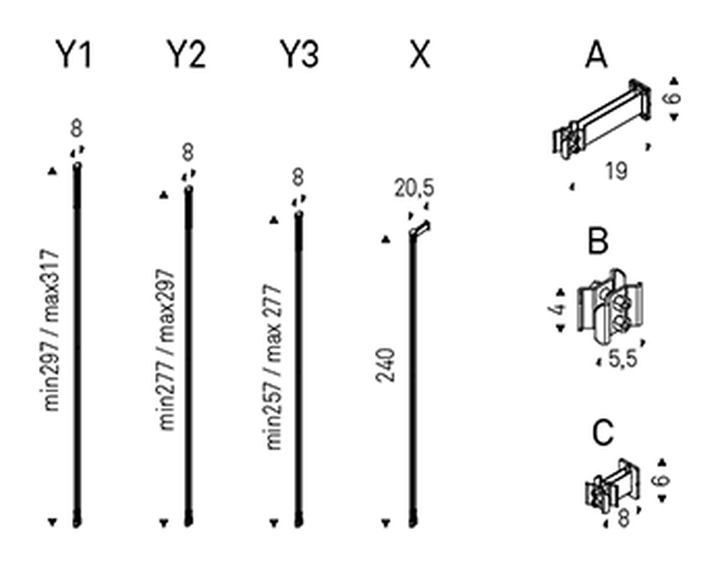 Freeway Bookcase by Cattelan Italia, size drawing 1