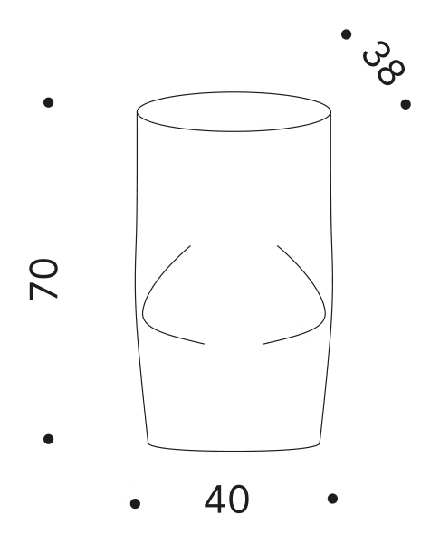 Tokyo-Pop Stool by Driade, size drawing