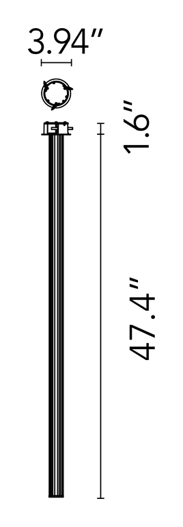 The Glowing Track 360 Vertical System by Flos, size drawing 1