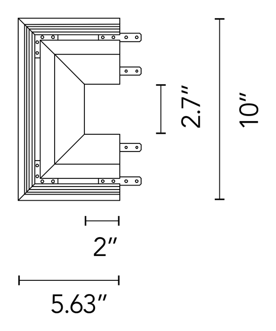 Channel 70/140 Lighting System by Flos, size drawing: Light Cut Mini Endcap. Channel 70 Installation. 5/8" Ceiling