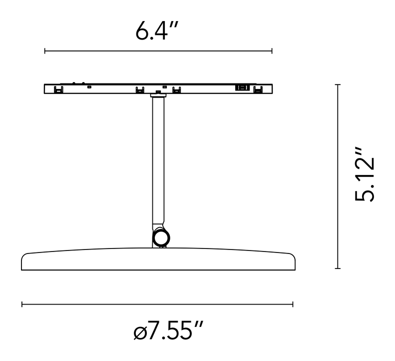 Atom 200 Light Module, Zero Track Pro by Flos, size drawing 1