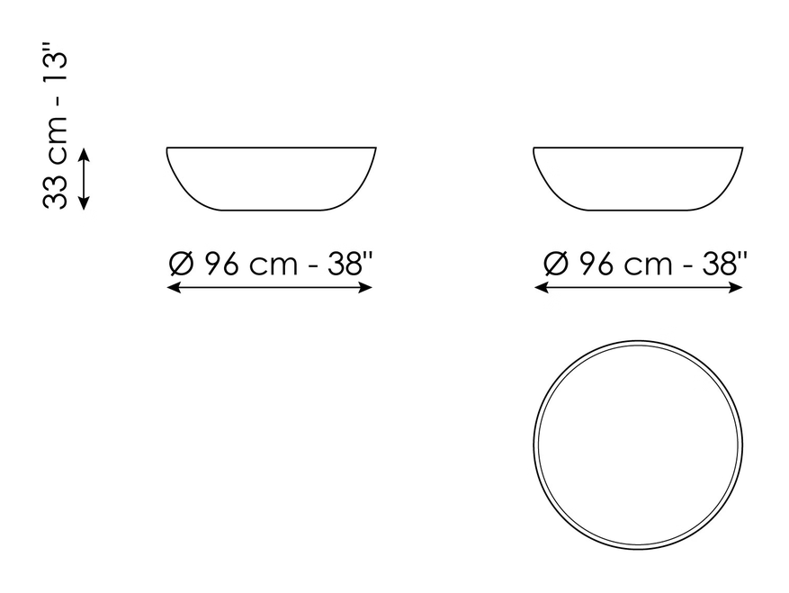 Planet Coffee Table by Bonaldo, size drawing: Planet · Planet light