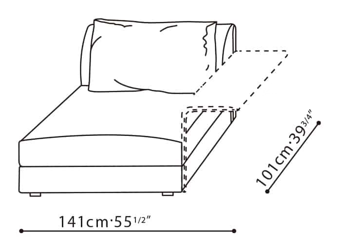 Bloom Sofa by Camerich, size drawing: C01G0108