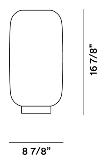 Chouchin 2 Bianco Ceiling Lamp by Foscarini, size drawing