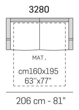 Maya Sofa Bed by Nicoline, size drawing 2