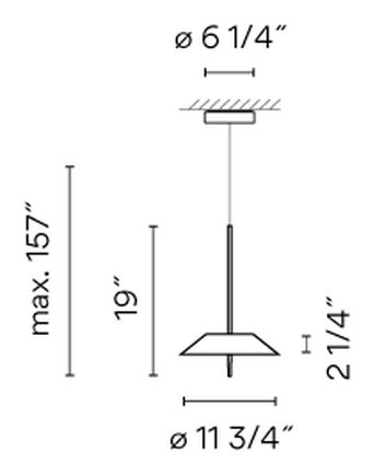 Mayfair Lighting Collection by Vibia, size drawing: Model 5525