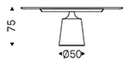 Yoda Argile Dining Table by Cattelan Italia, size drawing 5