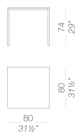 Frame P08 Table by LaPalma, size drawing