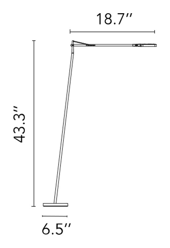 Kelvin LED Floor Lamp by Flos, size drawing