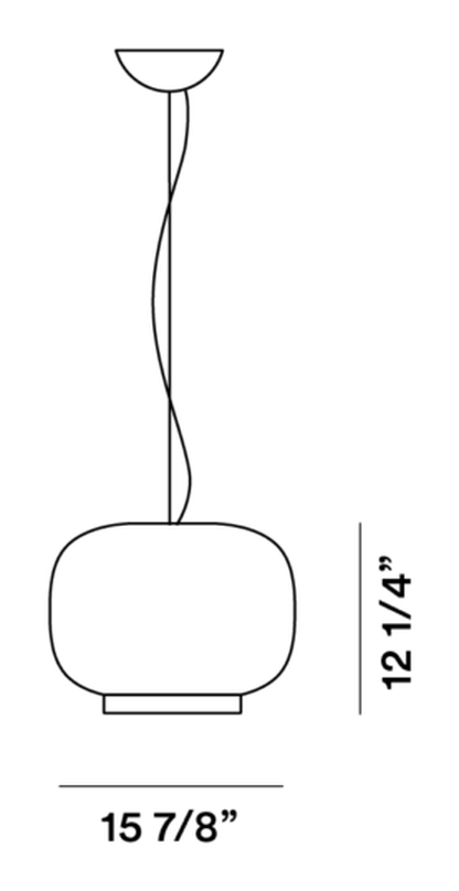 Chouchin 1 Reverse Pendant Lamp by Foscarini, size drawing