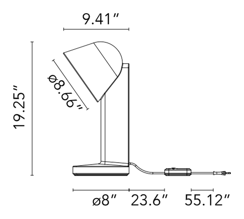 Céramique Table Lamp by Flos, size drawing: Céramique Down