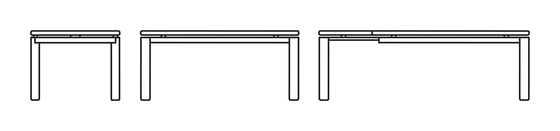 Baron Dining Table by Connubia, size drawing