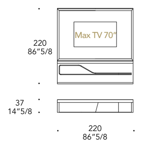 Movie Porta TV Special Unit by Reflex, size drawing