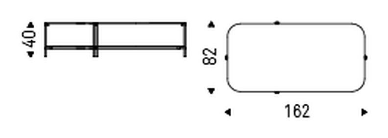Biplane Coffee Table by Cattelan Italia, size drawing 1