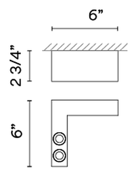 Offset Lighting Collection by Vibia, size drawing: Model 1727