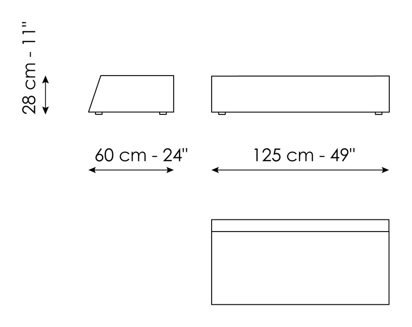 Litos Coffee Table by Bonaldo, size drawing: Litos low
