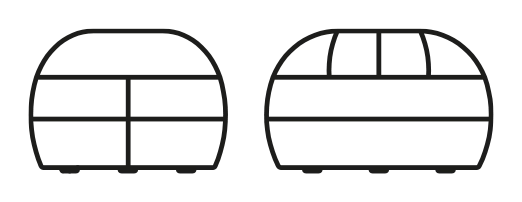 Reef Ottoman by Connubia, size drawing