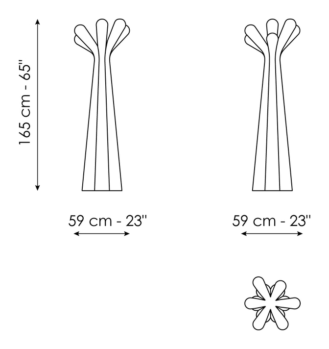 Anemone Coat Stand by Bonaldo, size drawing
