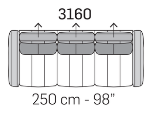 Antares Leg Sofa by Nicoline, size drawing 2