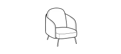 Lucia Armchair by Ditre Italia, size drawing: Armchair high