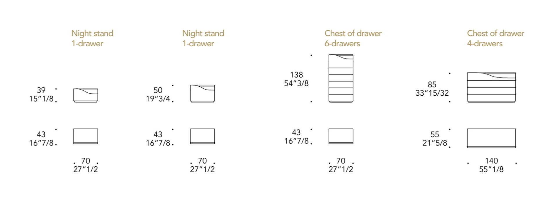 Segno Settimanale Chest by Reflex, size drawing