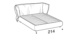Puppet Bed by Ditre Italia, size drawing: King size bed for 193x203 mattress