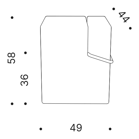 Blocco Ottoman by Driade, size drawing