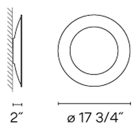 Puck Wall Art Lamp by Vibia, size drawing: Model 5474