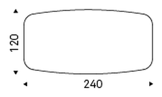 Eliot Crystalart Dining Table by Cattelan Italia, size drawing 5