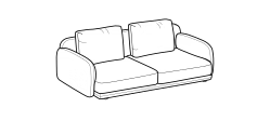 Avalon Sofa by Ditre Italia, size drawing: 2-seat maxi sofa