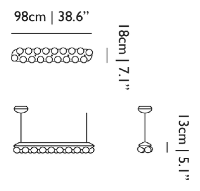 Prop Light Suspended Pendant by Moooi, size drawing: Single