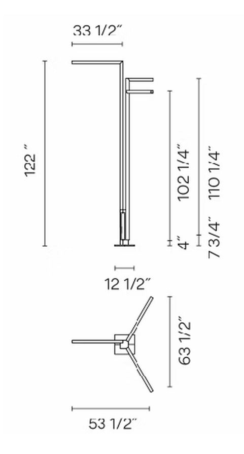 Palo Alto Outdoor Light by Vibia, size drawing: Model 4540