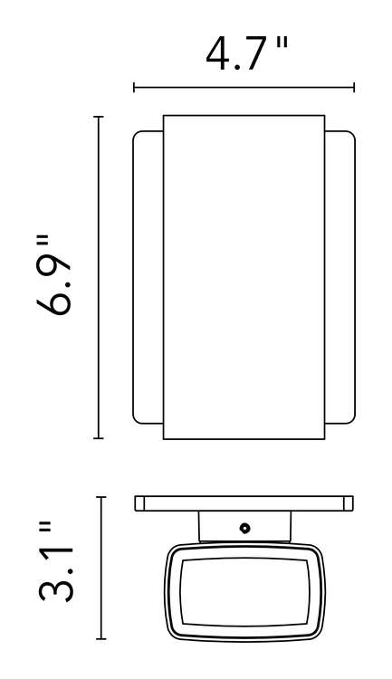 Climber 87 Wall Lamp by Flos, size drawing