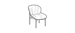 Bounty Dining Chair by Ditre Italia, size drawing: Chair Bounty