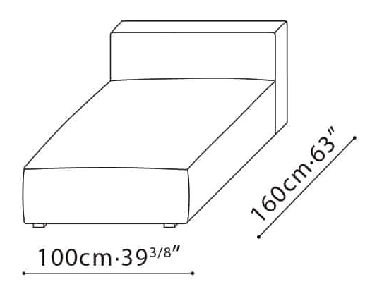 Rubix Sofa by Camerich, size drawing: C01C0134