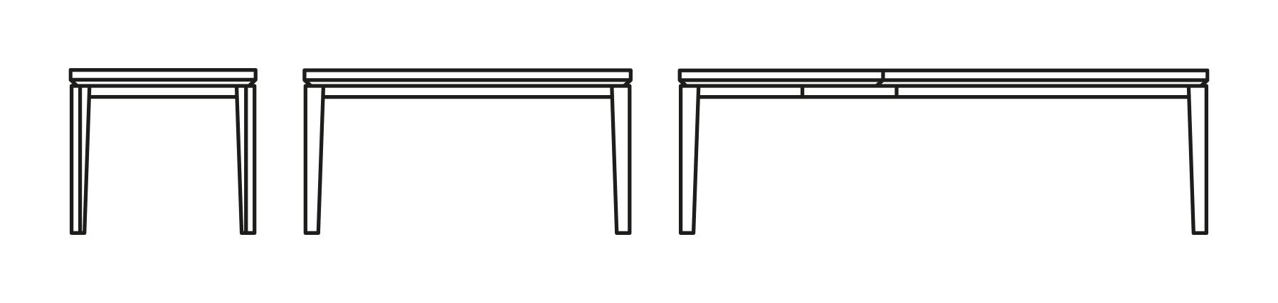 Pentagon Fast Dining Table by Connubia, size drawing